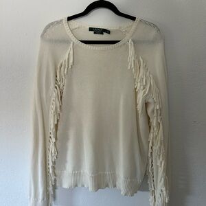 Cream Fringe Sweater
